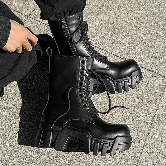 Men's Bottom Bulldozer Martin Height Increasing Punk Worker Boots
