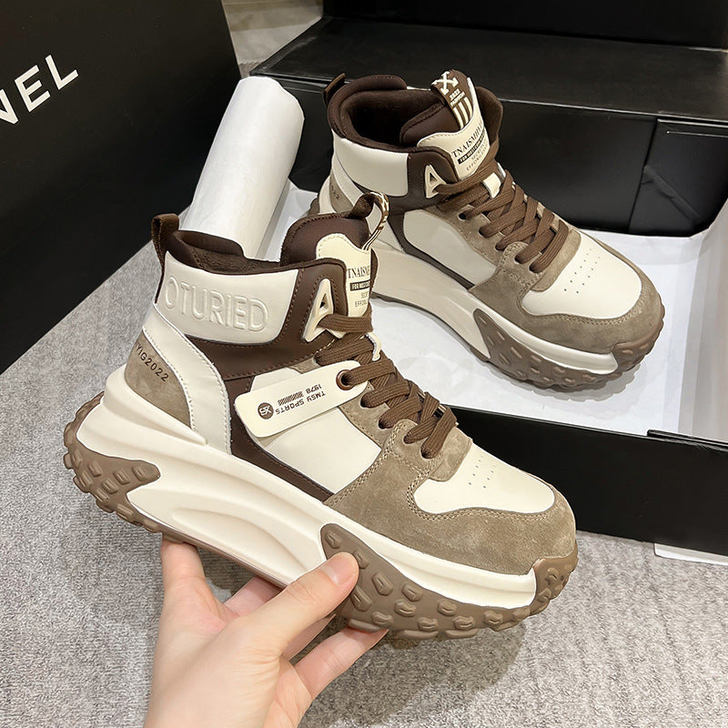 Women's & Men's Winter Fleece-lined Fashionable Warm Cotton Thick Sole Men's Shoes
