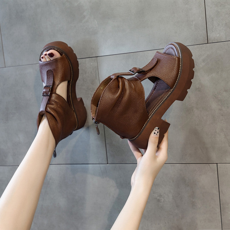 Women's Main Push Platform High Summer Peep Sandals