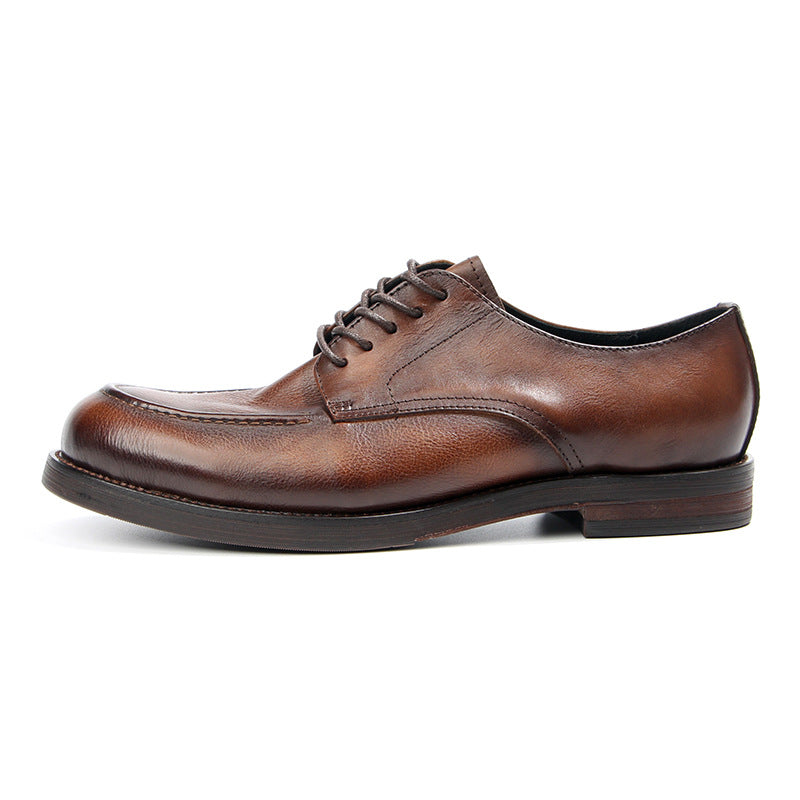 Men's Toe Top Layer Cowhide Handmade Retro Leather Shoes