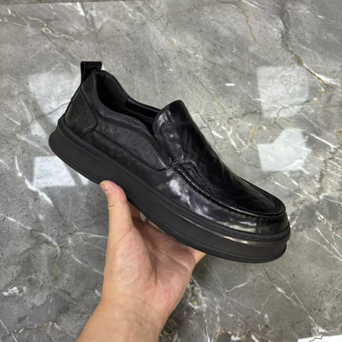 Men's Autumn Authentic British Style Business Thick Sole Increased Pure Leather Shoes