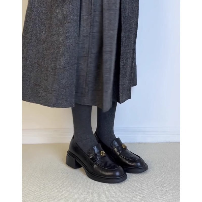 Women's Version Genuine Thick With British Style Loafers