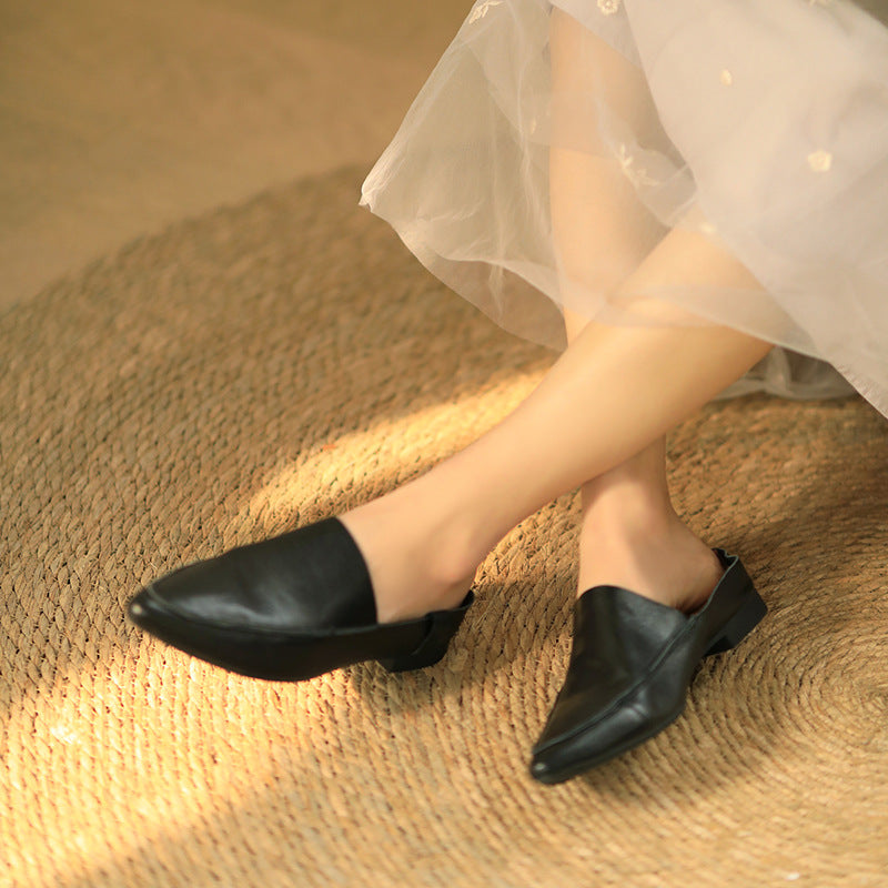 Women's Retro Affordable Luxury Soft Bottom Low Heels