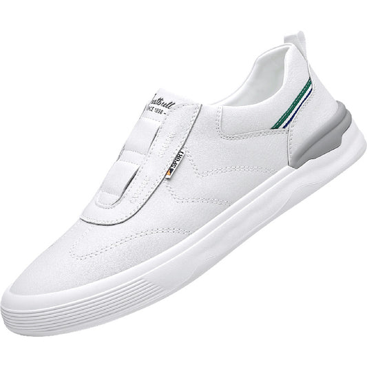 Casual Men's Slip-on Trendy White Comfortable Men's Casual Leather Shoes