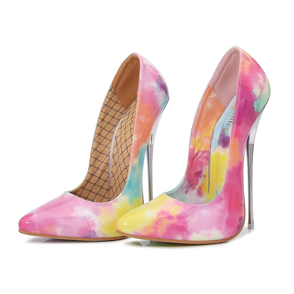 Women's Plus Size Artistic Pattern High Stiletto Women's Shoes