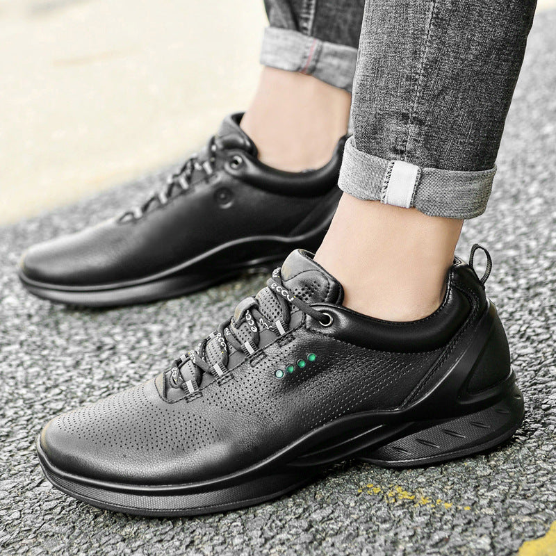 Men's Punching Breathable Cowhide Sports Comfortable Outdoor Casual Shoes