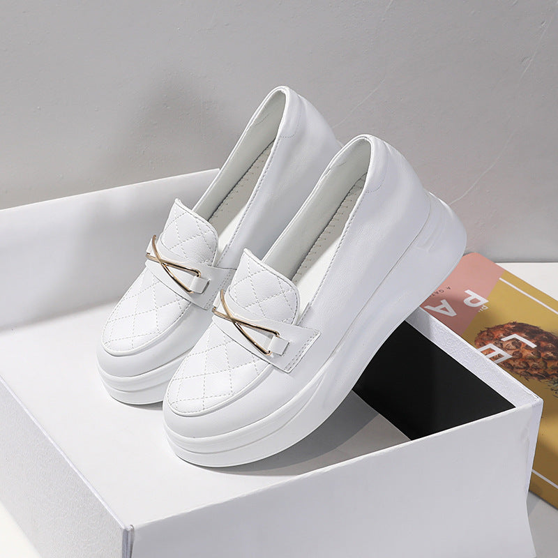 Women's Spring Invisible Elevated Genuine Mary Jane Small Nurse Women's Casual Shoes