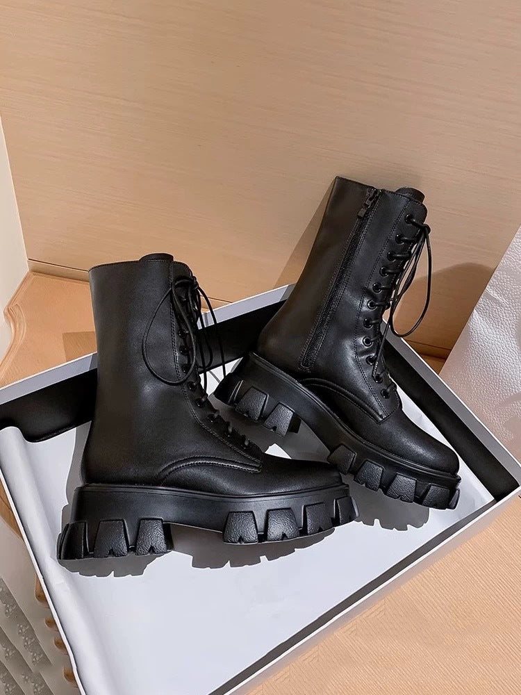 Women's Height Increasing Bottom Small Soft Platform Boots