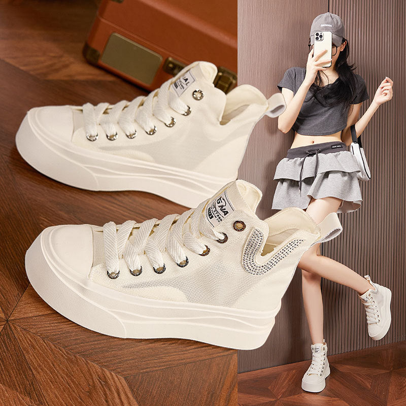 Women's Summer Breathable Mesh Red Fashion Canvas Shoes