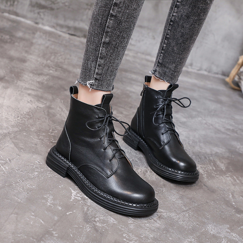 Women's Winter Short Authentic Comfortable Flat Martens Boots