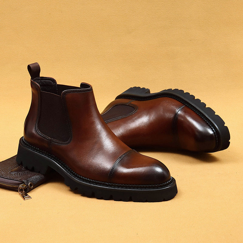 Men's Genuine Lining Business Formal Wear Pointed Boots
