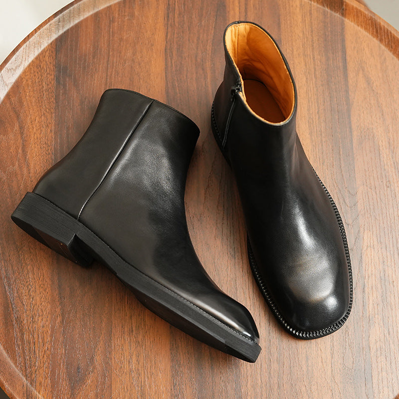 Men's Rider Winter Square Toe Business High Top Ankle Side Boots