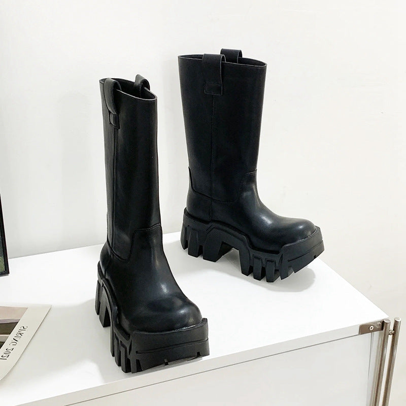 Women's Paris Bulldozer Martin Tank Thick Bottom Increased Boots