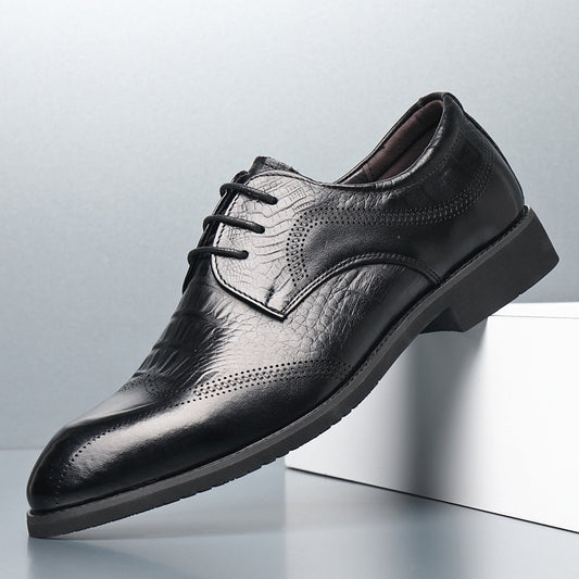 Men's Top Layer Cowhide Business Small Size Leather Shoes