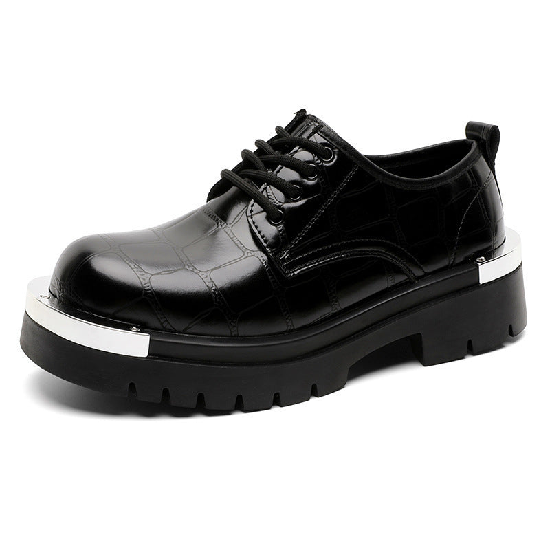 Men's Green British Style Big Head Trendy Men's Shoes
