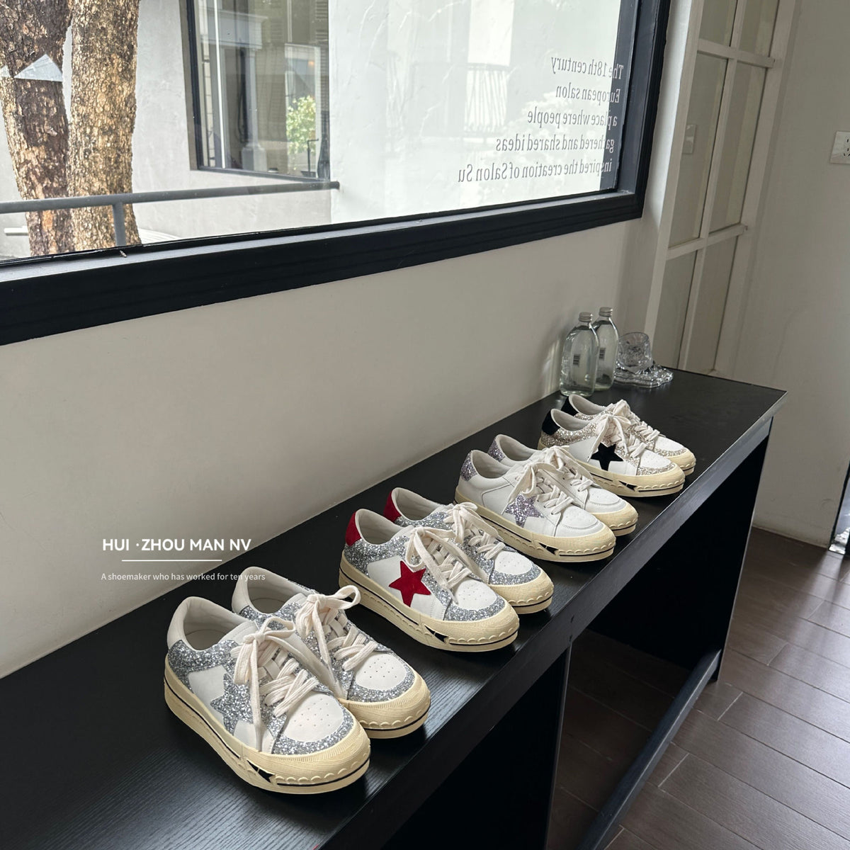 Women's Retro Sier White Thick Sole Height Women's Sports Shoes