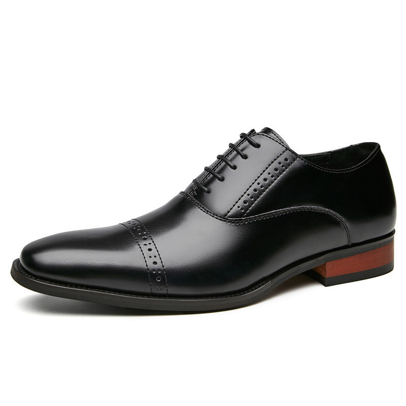 Men's British Style Carved Business Formal Wear Leather Shoes