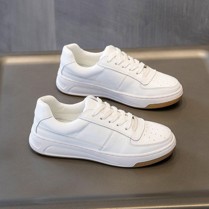 Women's Spring Genuine Flat-heeled Platform Korean Style Sneakers
