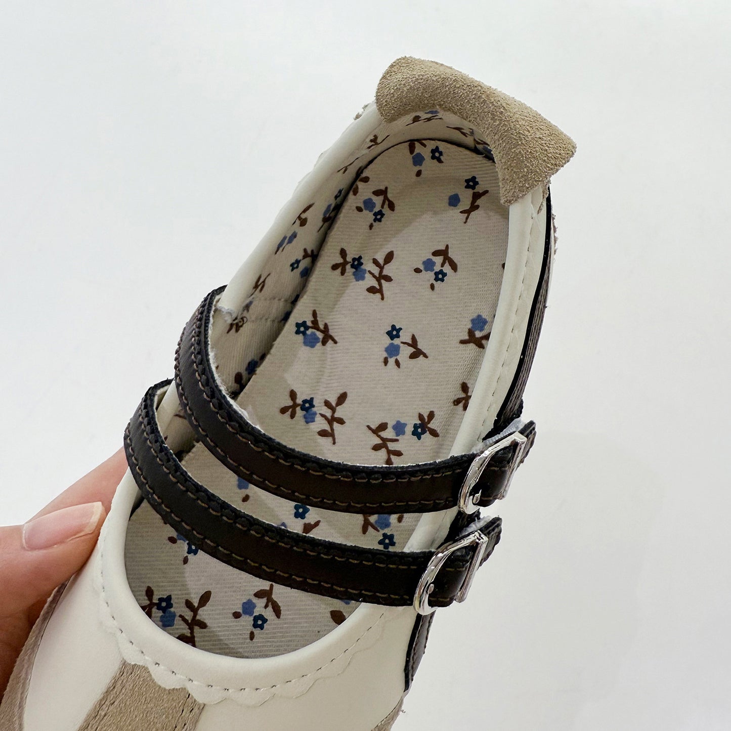 Children's Retro Easy Matching Shallow Mouth Korean Style Small Floral Kid's Sneakers