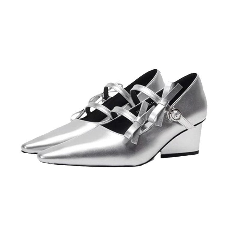 Women's Black High French Platform Mary Jane Casual Shoes