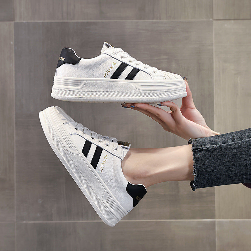 Women's White Platform Sports Board Spring Versatile Casual Shoes