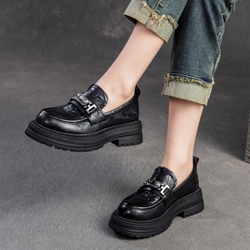 Women's Thick-soled Hand Grip Pattern Pumps Fashion Loafers