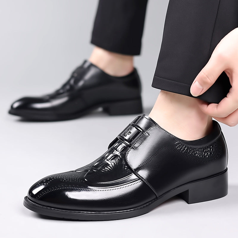 Men's Cowhide Spring Genuine Business Formal Wear Leather Shoes