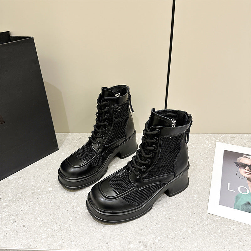 Women's Summer Mesh Martin Elevator Breathable Boots