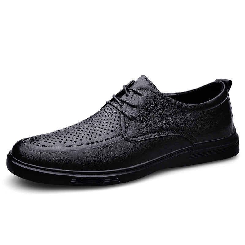 Men's Plus Size Business Flat Driving Four Men's Casual Leather Shoes