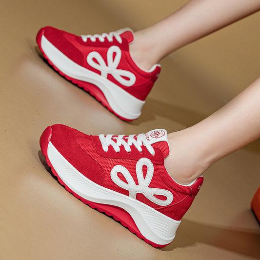 Women's Autumn Genuine Elevator Platform Small Single-layer Casual Shoes