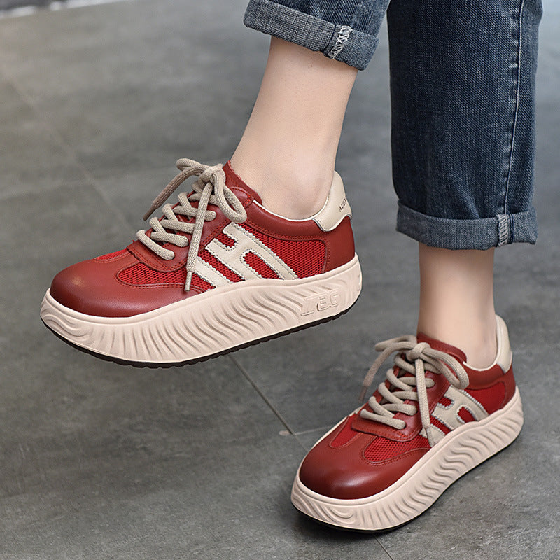 Pairs Of Platform Mesh Surface Sports Round Sandals