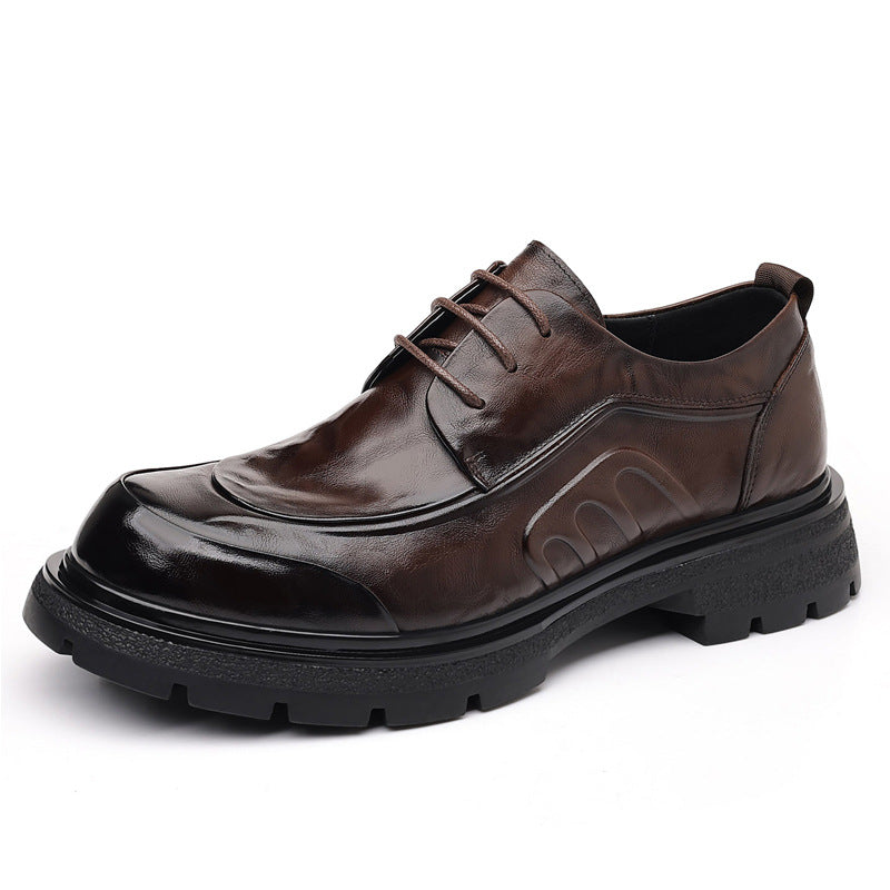 Men's Business Formal Wear Light Luxury Thick Bottom Big Head Men's Shoes
