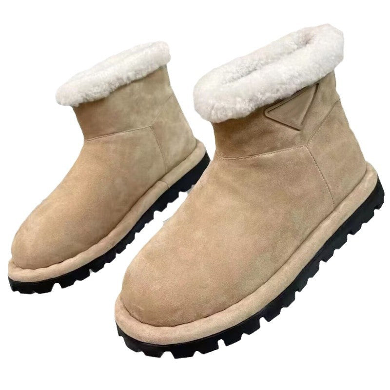 Women's Double Face Wool Bootie Thick Bottom Thickening Snow Boots
