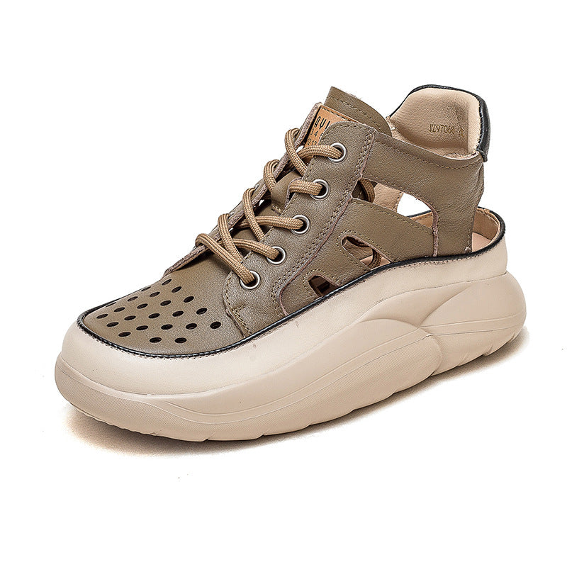 Women's Hollow Hole Comfortable Platform Breathable Front Sandals