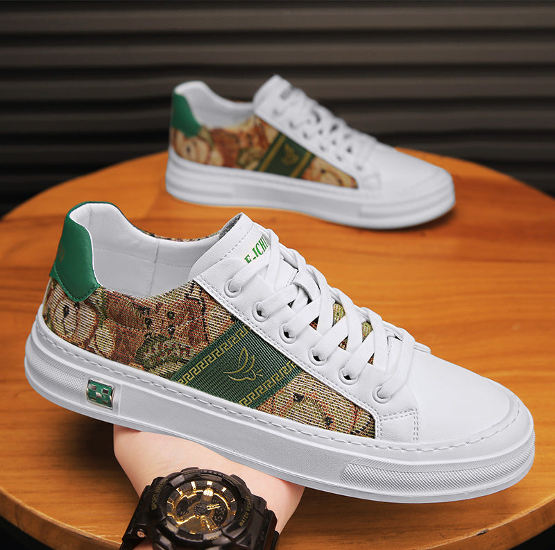 Men's Breathable Low Top Cloth Green Fashion Sneakers