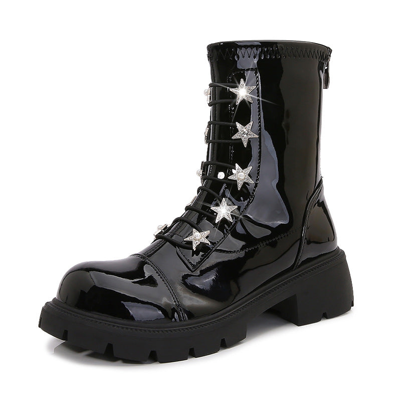 Size Sweet Cool Black Platform High Boots
