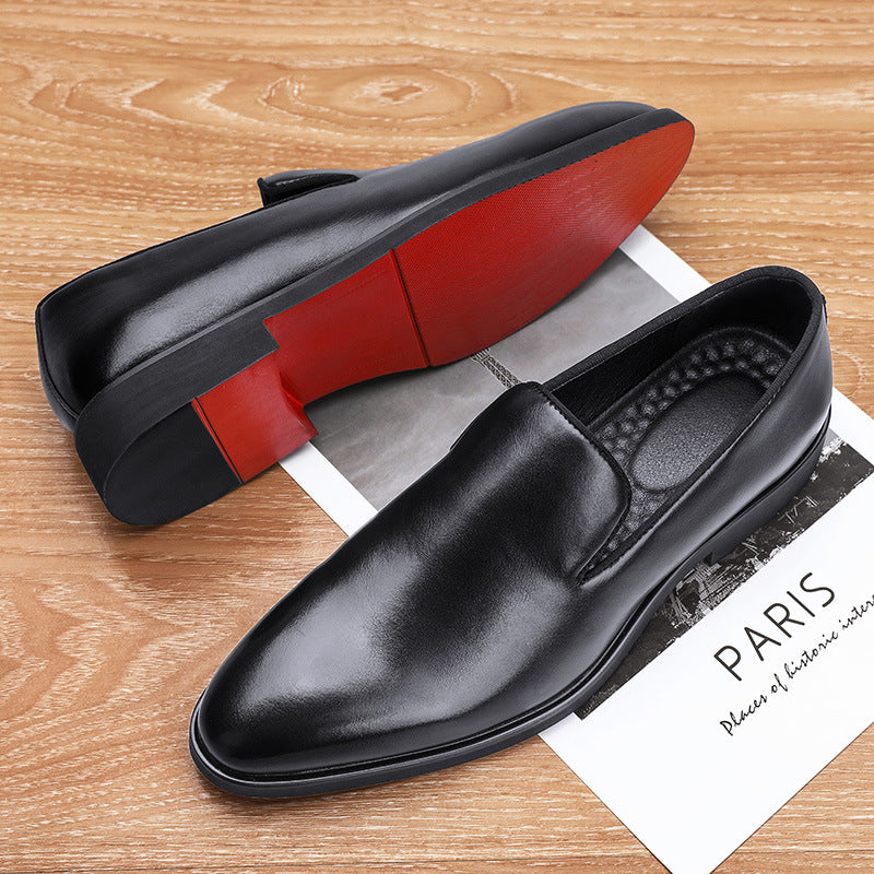 Men's Formal Wear Pointed Autumn Breathable Invisible Elevated Leather Shoes