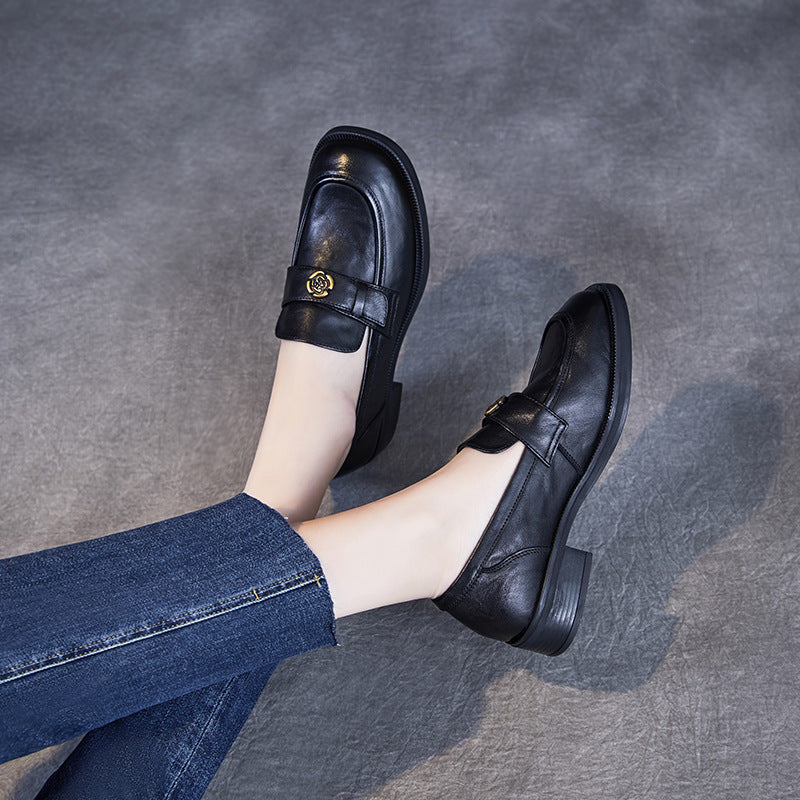 Women's French Spring Thin Camellia Commuter Low Loafers
