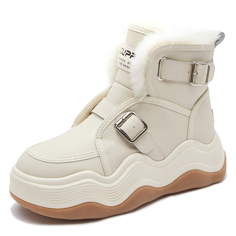 Women's Winter Large Size Genuine Fleece-lined Martin Snow Boots