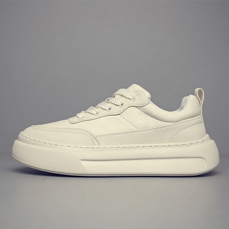 Men's Top Layer Cowhide Versatile Trendy Platform Men's Board Shoes