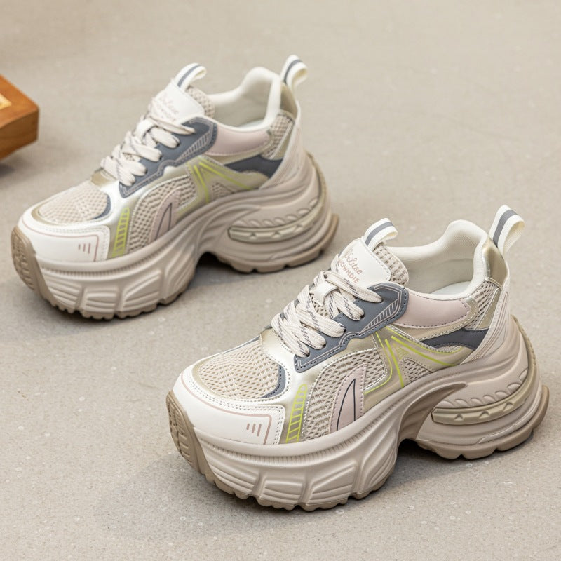Women's Platform Dad Spring Breathable Increased Muffin Sneakers