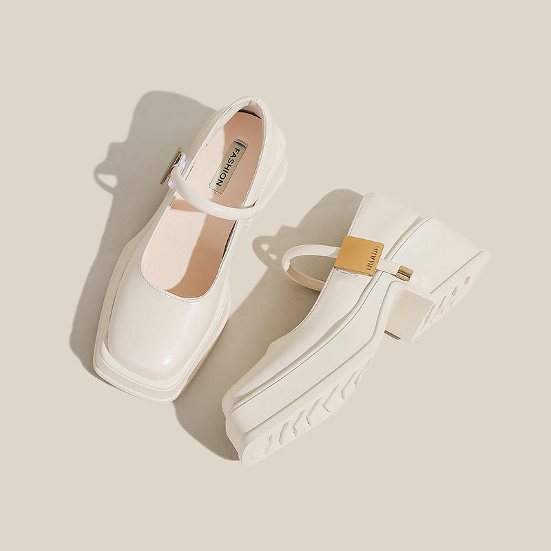 Toe Chunky Low-cut Thick Bottom Fashion Loafers