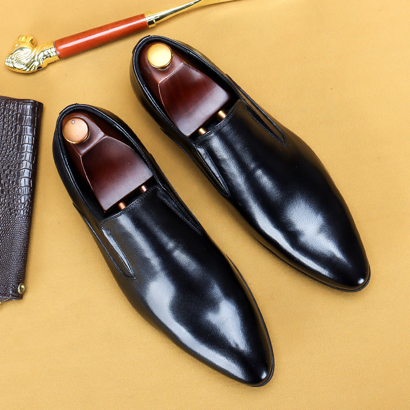 Men's Formal Business First Layer Cowhide Breathable Leather Shoes
