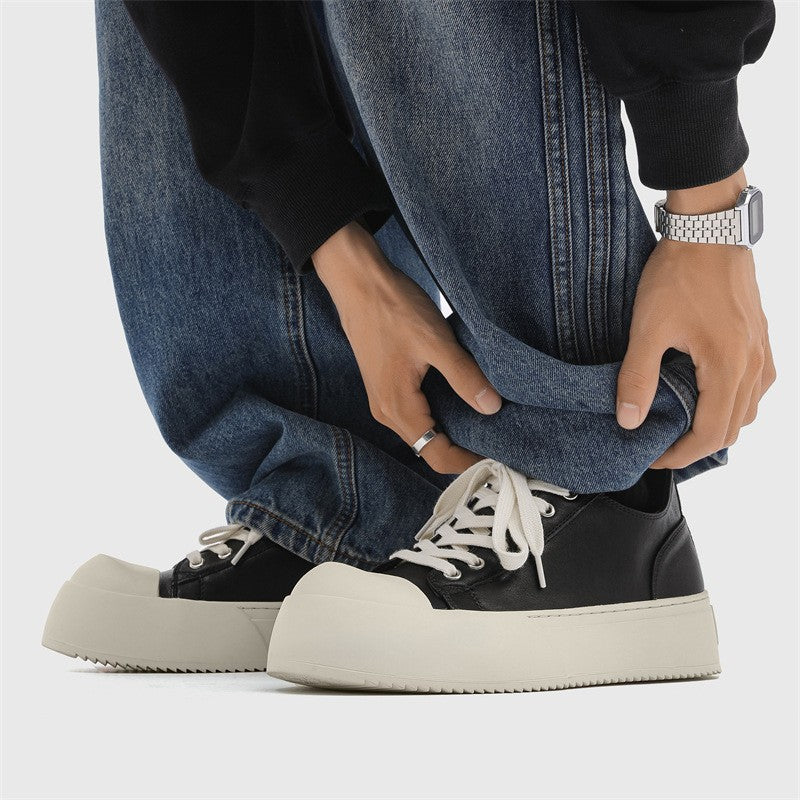 Men's Retro Couple Big Toe Spring Thick Sole Height Increasing Sneakers