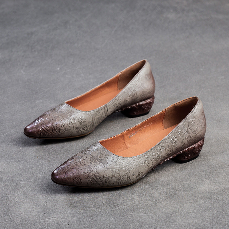 Slip-on Retro Rub Colored Pointed Toe Casual Shoes