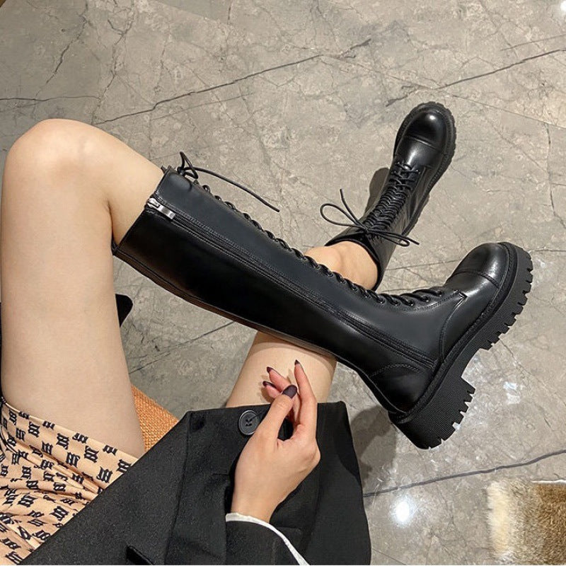 Women's Knight British Style High Leg Below Boots