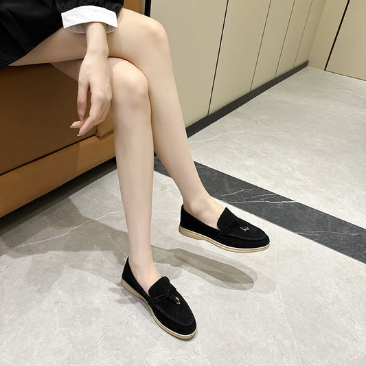 Women's Bottom England Style Plus Size Slip-on Loafers
