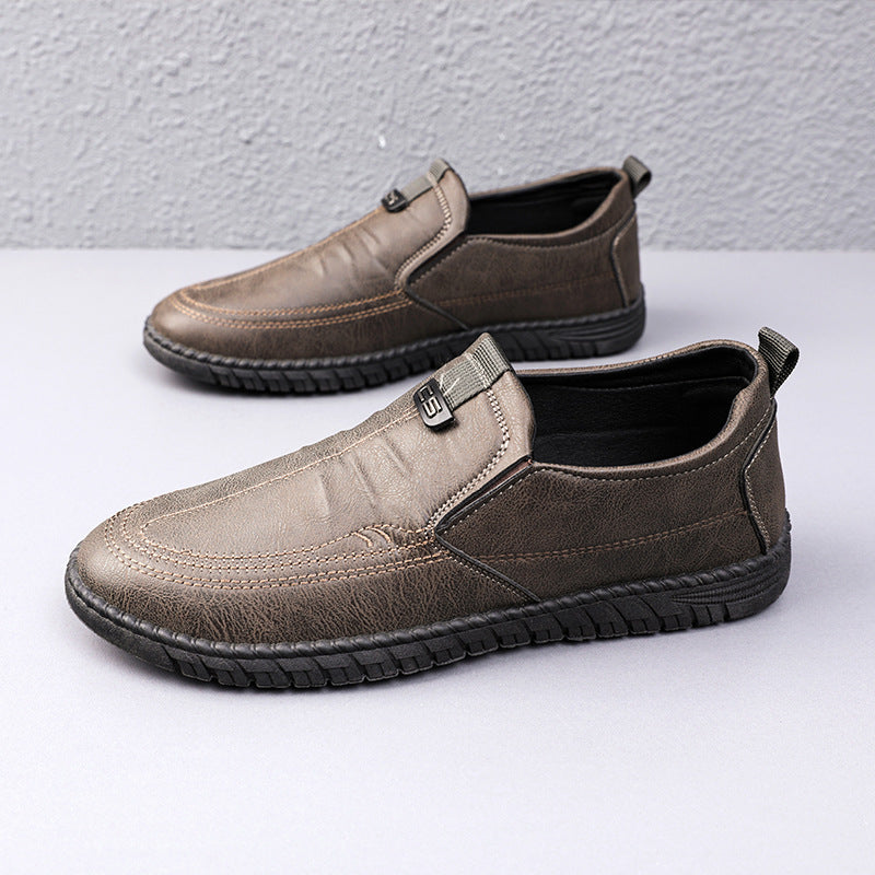 Men's Genuine Breathable One Pedal Dad Soft Leather Shoes