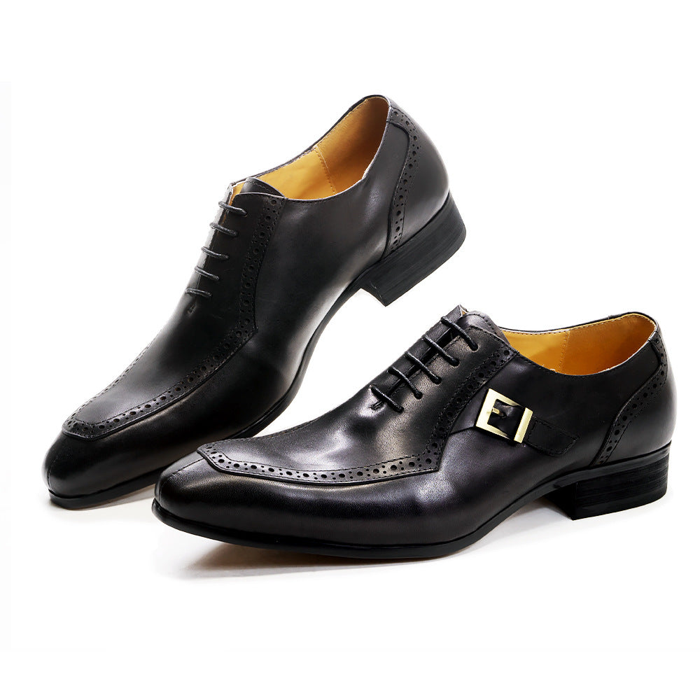 Men's Genuine Business Office Wedding Oxford Brogue Leather Shoes