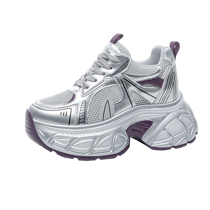 Women's Increasing Insole Platform Dad Fashion White Men's Shoes
